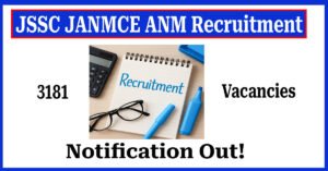 JSSC JANMCE ANM Recruitment 2025 for 3181 Vacancies online apply