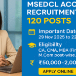 MSEDCL Accounts Recruitment 2025 featured image showing a professional woman in an office with highlighted details of 120 posts important dates eligibility and apply online button