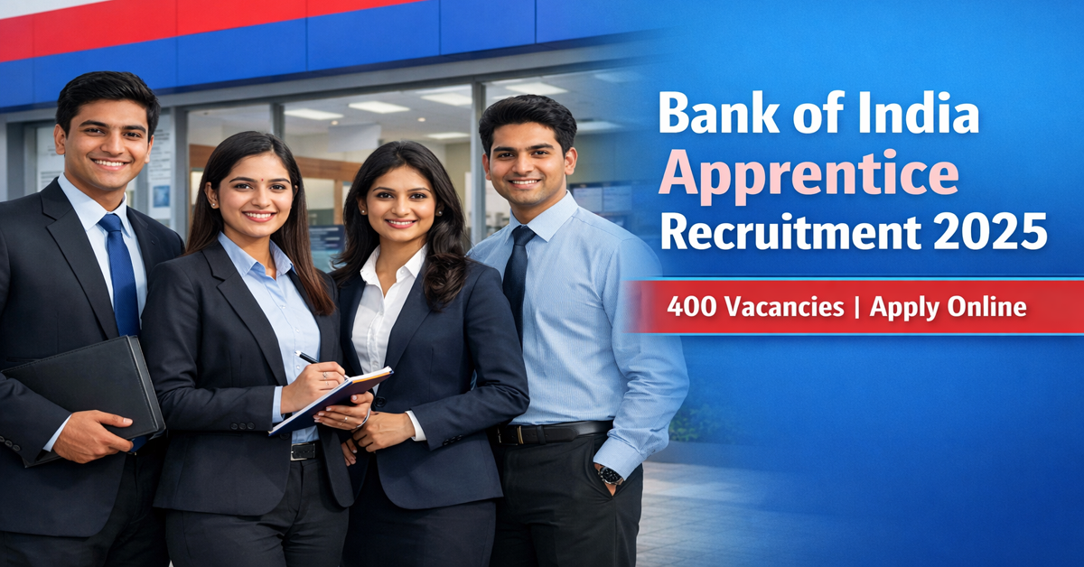 Read more about the article Bank of India Apprentice Recruitment 2025: Apply for 400 Posts