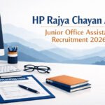 HP Rajya Chayan Aayog Junior Office Assistant Recruitment 2026 featured image showing office desk computer and Himachal Pradesh theme for government job notification