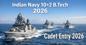 Indian Navy warships at sea for 10+2 BTech Cadet Entry 2026 recruitment