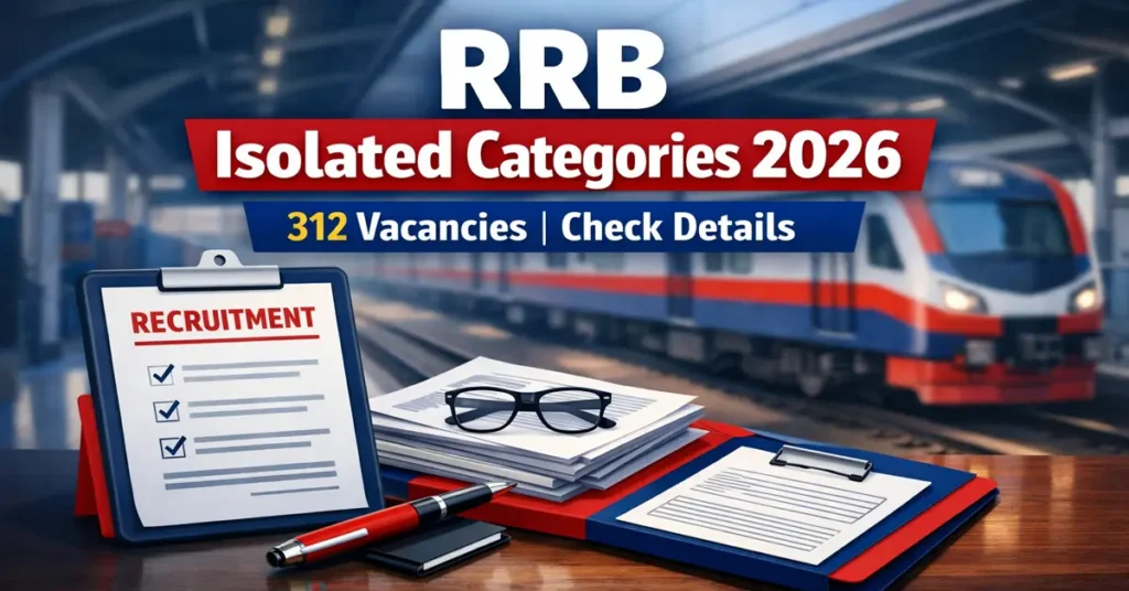 RRB Isolated Categories Recruitment 2026  312 Vacancies