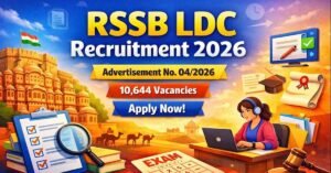 RSSB LDC Recruitment 2026 featured image showing clerical exam preparation and online application theme