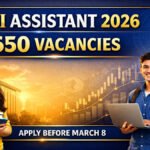 RBI Assistant Recruitment 2026 notification banner showing 650 vacancies with RBI building background