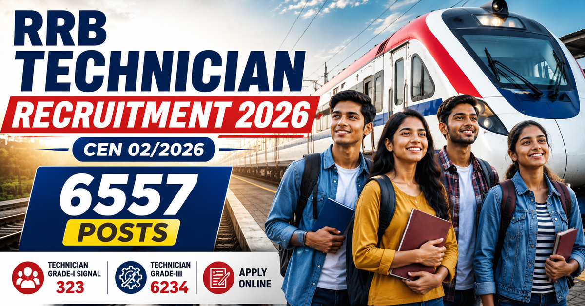 Read more about the article RRB Technician Recruitment 2026: Apply Online for 6557 Technician Posts