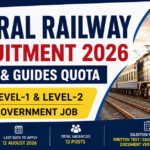 Central Railway Scouts  Guides Quota Recruitment 2026 featured image for 12 Level 1 and Level 2 vacancies apply online from 13 July to 12 August 2026